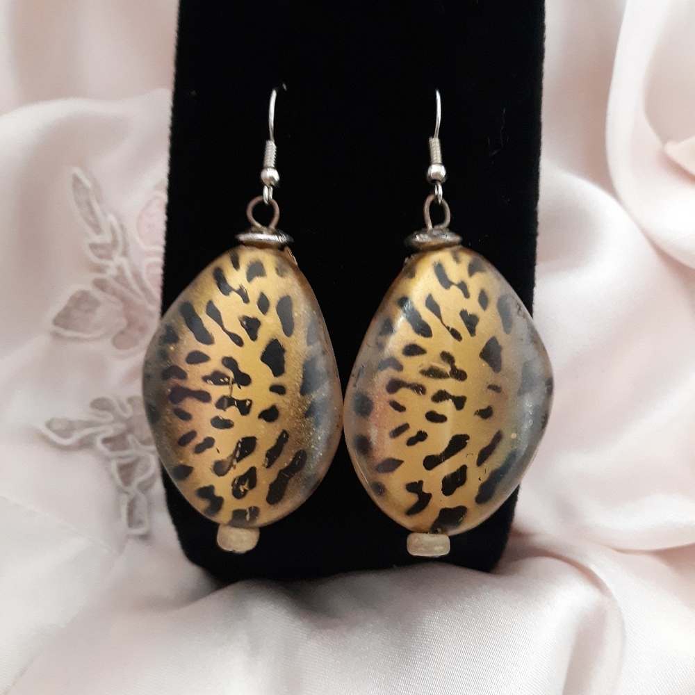 Vintage Leopard Print Earrings